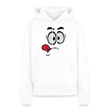 Langue - Sweat à capuche Premium bio Femme - blanc - Devant - Julia (174cm)
