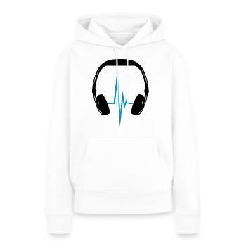 headphone_pulse - Sweat à capuche Premium bio Femme - blanc - Devant - Julia (174cm)