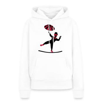 Cirque - Sweat à capuche Premium bio Femme - blanc - Devant - Julia (174cm)
