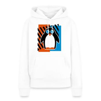 Pinguin Design - Frauen Premium Bio Hoodie - Weiß - Vorne - Julia (174cm)