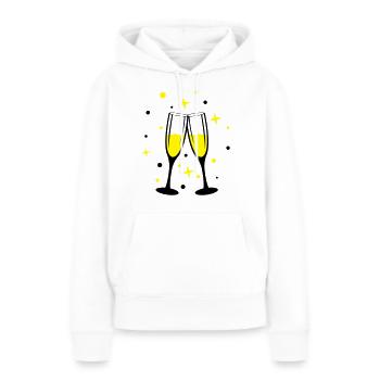 sekt anstossen - Frauen Premium Bio Hoodie - Weiß - Vorne - Julia (174cm)