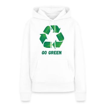 Vert avant - Sweat à capuche Premium bio Femme - blanc - Devant - Julia (174cm)