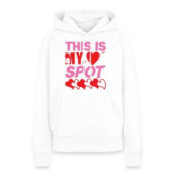 C’EST MA CHALEUR PONCTUELLE - Sweat à capuche Premium bio Femme - blanc - Devant - Julia (174cm)