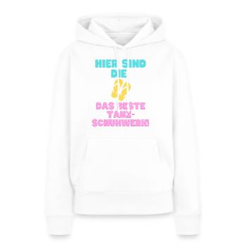 Hier sind die Flip-Flops das beste Tanzschuhwerk! - Frauen Premium Bio Hoodie - Weiß - Vorne - Julia (174cm)