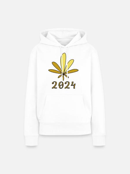 Hanf Blatt - Frauen Premium Bio Hoodie - Weiß