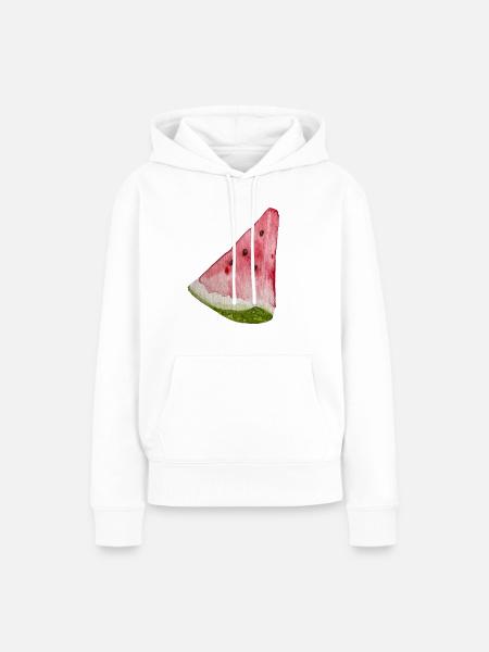 Wassermelonen-Scheibe - Frauen Premium Bio Hoodie - Weiß