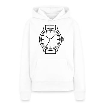 Montre - Sweat à capuche Premium bio Femme - blanc - Devant - Julia (174cm)