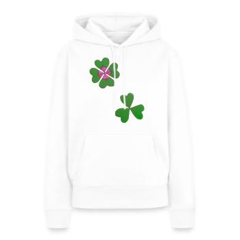 Vierblättriges Kleeblatt - Frauen Premium Bio Hoodie - Weiß - Vorne - Julia (174cm)