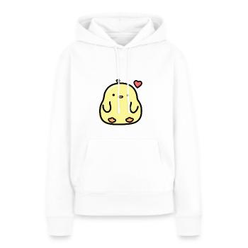 Poussin - Sweat à capuche Premium bio Femme - blanc - Devant - Julia (174cm)