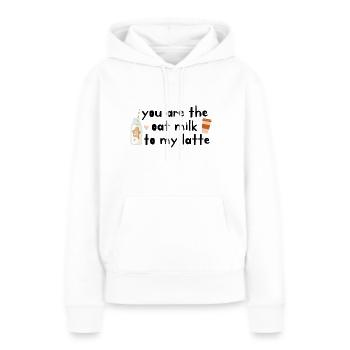Hafermilch Kaffee Latte Liebesbeweis Vegan Herz - Frauen Premium Bio Hoodie - Weiß - Vorne - Julia (174cm)