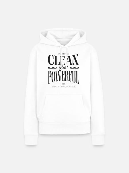 Clean. Bold. Powerful. – Statement Design - Frauen Premium Bio Hoodie - Weiß