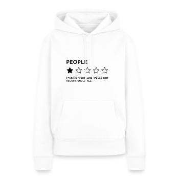Les gens sont un cauchemar - Sweat à capuche Premium bio Femme - blanc - Devant - Julia (174cm)