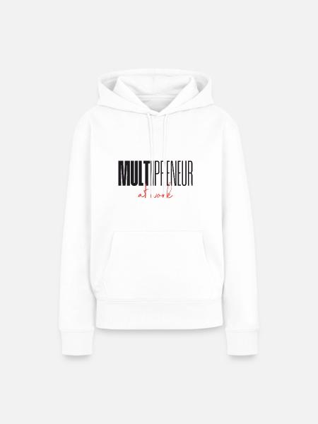 Mulitpreneur at work - Frauen Premium Bio Hoodie - Weiß