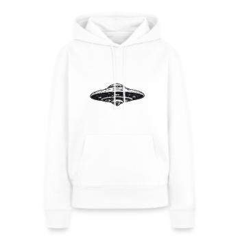 OVNI UAP soucoupe volante vaisseau spatial vaisseau spatial - Sweat à capuche Premium bio Femme - blanc - Devant - Julia (174cm)