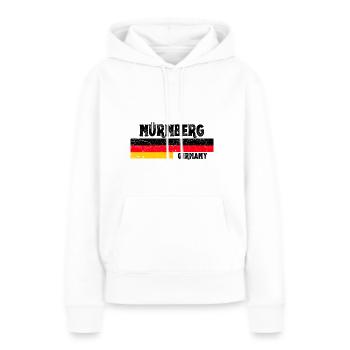 Nürnberg Deutsche Flagge - Frauen Premium Bio Hoodie - Weiß - Vorne - Julia (174cm)