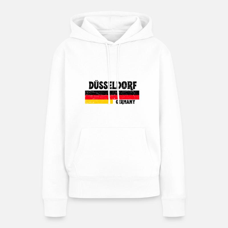 Düsseldorf Allemagne Drapeau - Sweat à capuche Premium bio Femme - blanc
