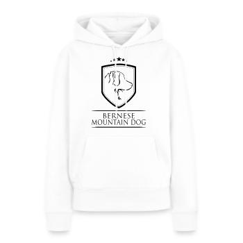 MONTAGNE BERNOIS manteau de chien - Sweat à capuche Premium bio Femme - blanc - Devant - Julia (174cm)
