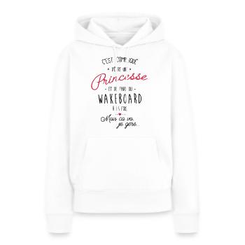 Princesse et Wakeboard a la plage - Sweat à capuche Premium bio Femme - blanc - Devant - Julia (174cm)