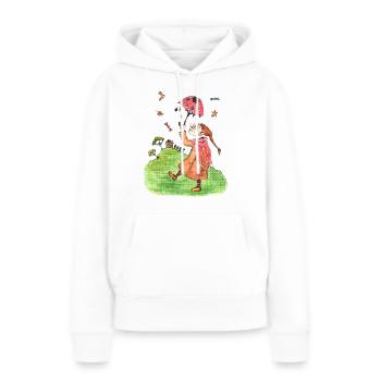 Süßigkeitenregen Masch Märchen - Frauen Premium Bio Hoodie - Weiß - Vorne - Julia (174cm)
