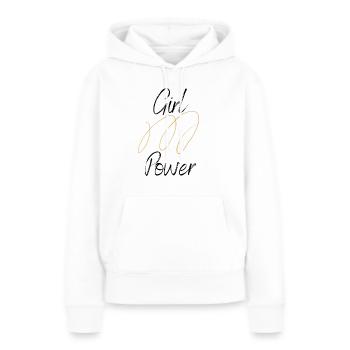Girl power - Sweat à capuche Premium bio Femme - blanc - Devant - Julia (174cm)