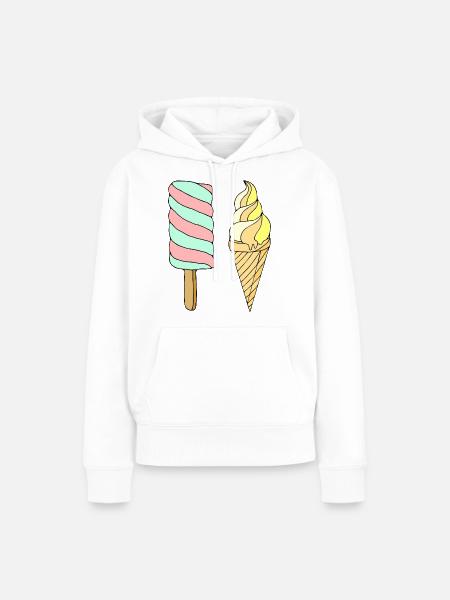 Eis - Frauen Premium Bio Hoodie - Weiß