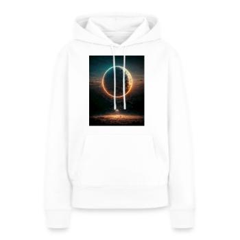 Zeit ist relativ - Frauen Premium Bio Hoodie - Weiß - Vorne - Julia (174cm)
