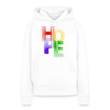 Espoir - Sweat à capuche Premium bio Femme - blanc - Devant - Julia (174cm)
