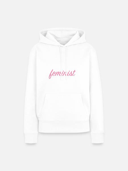 Feminist - Frauen Premium Bio Hoodie - Weiß