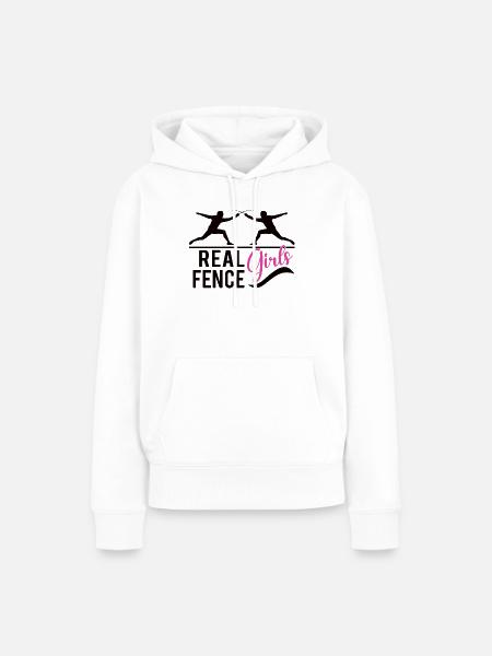 Female Fencing Girl Fencer Fence - Frauen Premium Bio Hoodie - Weiß