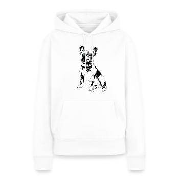 Französische Bulldogge - Frauen Premium Bio Hoodie - Weiß - Vorne - Julia (174cm)