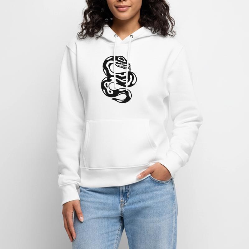Serpent python puffer Sweat à capuche Premium bio Femme
