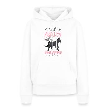 Coole Mädchen reiten Hannoveraner - Frauen Premium Bio Hoodie - Weiß - Vorne - Julia (174cm)