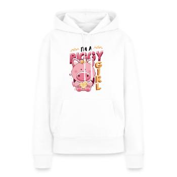 Im A Piggy Girl, Schweineliebhaber - Frauen Premium Bio Hoodie - Weiß - Vorne - Julia (174cm)