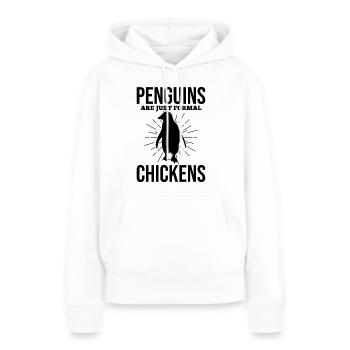 Drôles de pingouins Les pingouins ne sont que des poulets formels - Sweat à capuche Premium bio Femme - blanc - Devant - Julia (174cm)