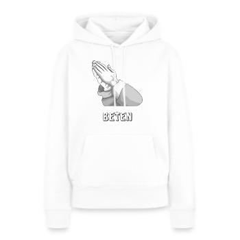 BETEN - Frauen Premium Bio Hoodie - Weiß - Vorne - Julia (174cm)