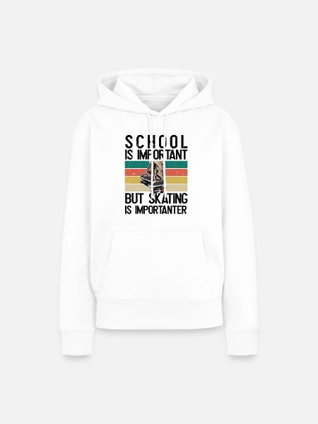Schule Ist wichtig - Frauen Premium Bio Hoodie - Weiß