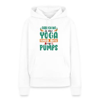Gardening Is My Yoga Rubber Boots My Pumps Gardene - Frauen Premium Bio Hoodie - Weiß - Vorne - Julia (174cm)