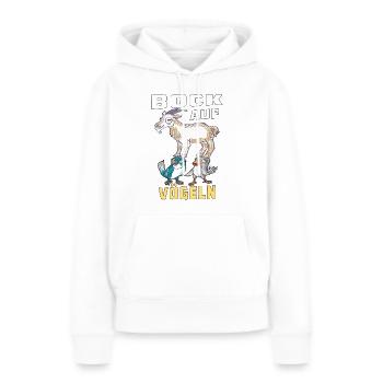 BOCK AUF VÖGELN - Frauen Premium Bio Hoodie - Weiß - Vorne - Julia (174cm)