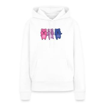 Bi Flag Pride LGBTQ Quokka - Frauen Premium Bio Hoodie - Weiß - Vorne - Julia (174cm)