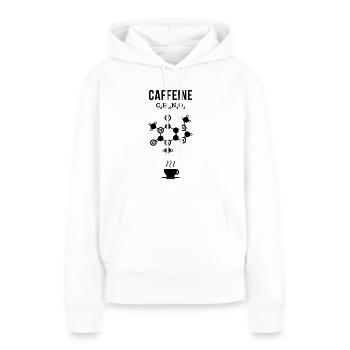 Café - Chimie Molécules de caféine Caféine - Sweat à capuche Premium bio Femme - blanc - Devant - Julia (174cm)