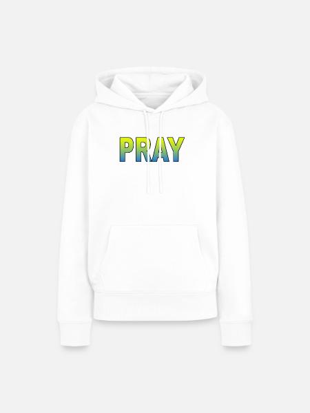Ukraine pray - Frauen Premium Bio Hoodie - Weiß