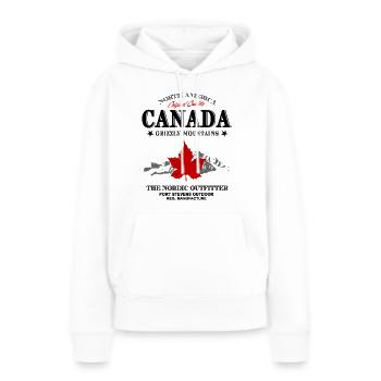 Kanada - Maple Leaf - Canada - Sweat à capuche Premium bio Femme - blanc - Devant - Julia (174cm)