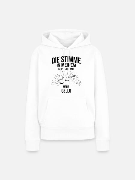 Cello Cellospieler Cellist - Frauen Premium Bio Hoodie - Weiß