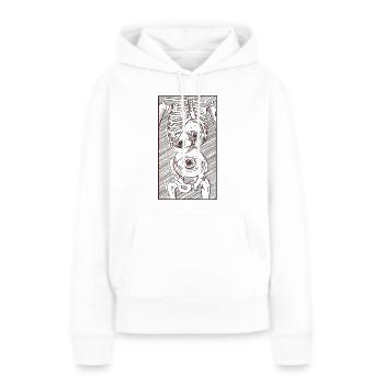 Art Academia Esthétique Squelette Globes oculaires bizarres - Sweat à capuche Premium bio Femme - blanc - Devant - Julia (174cm)
