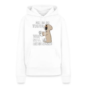 SENSENMANN OHNE SENSE - Frauen Premium Bio Hoodie - Weiß - Vorne - Julia (174cm)