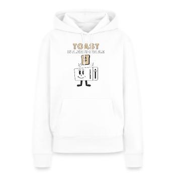 TOASTER TOAST IS ALWAYS GOABLE - Frauen Premium Bio Hoodie - Weiß - Vorne - Julia (174cm)