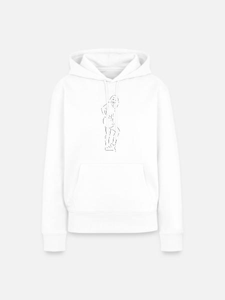 hübsche Frau gezeichnet - Frauen Premium Bio Hoodie - Weiß