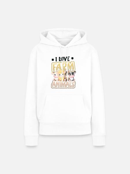 Ich Liebe Bauernhoftiere, Kinderbauernhof - Frauen Premium Bio Hoodie - Weiß
