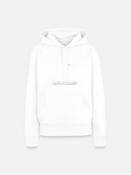 Leopard Lover Leopard Print - Dame Premium hoodie, økologisk bomuld - hvid