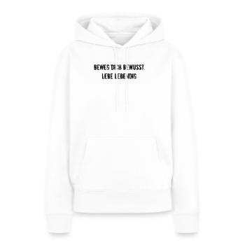 Pilates - Beweg dich bewusst, lebe lebendig - Frauen Premium Bio Hoodie - Weiß - Vorne - Julia (174cm)